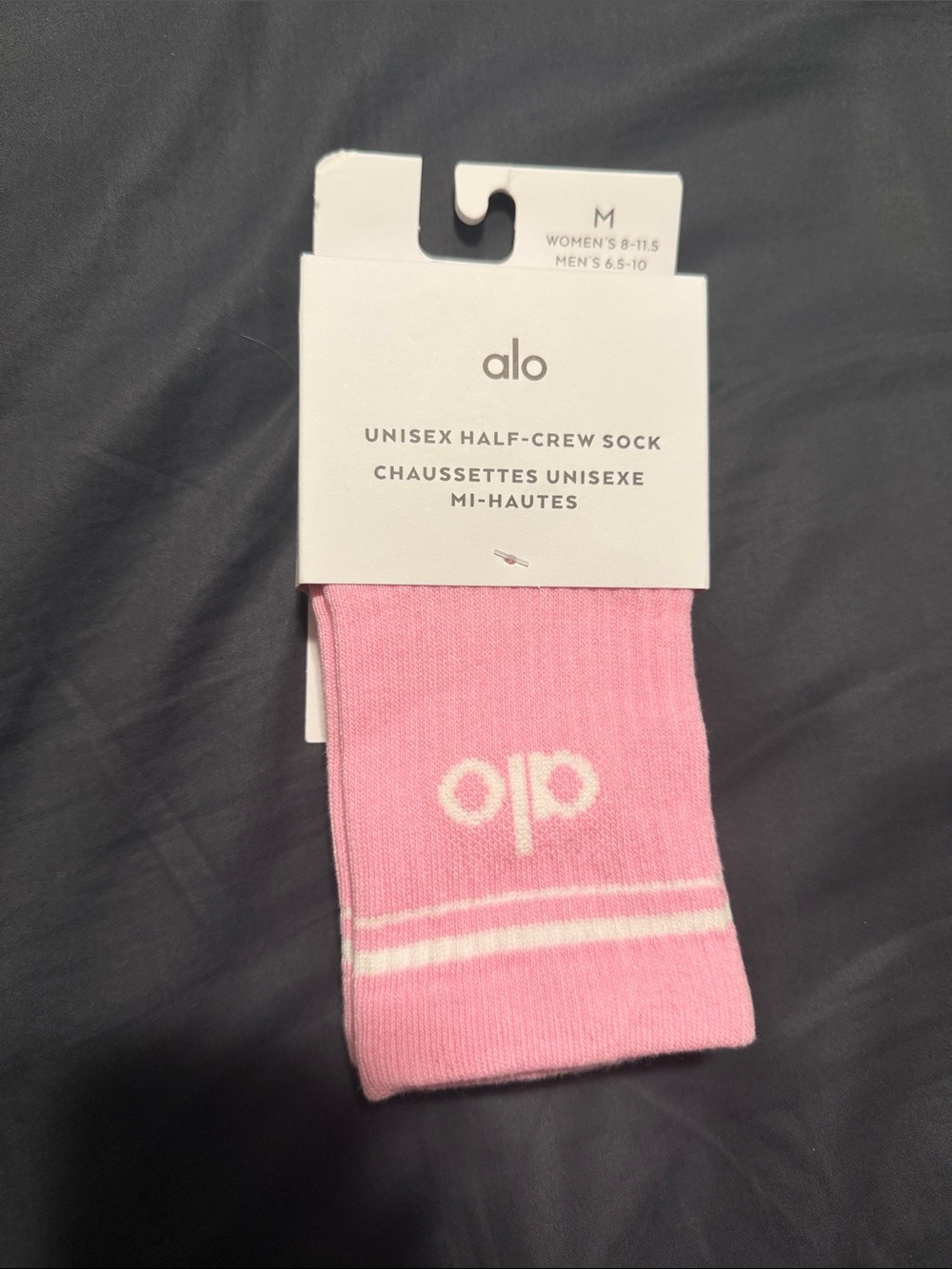 ALO Yoga Pink Unisex Half-Crew Athletic Socks